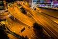 Complex Roadway at Night, Sydney, Australia Royalty Free Stock Photo