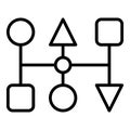 Complex scheme icon outline vector. System data Royalty Free Stock Photo