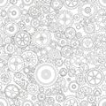 A complex and seamless coloring pattern of mechanical gears vector design Generative AI Royalty Free Stock Photo