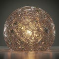 A complex, spherical structure made of interlocking, transparent geometric shapes Royalty Free Stock Photo