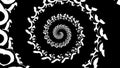 Complex Spiral Black and White Optical Illusion Tunnel Psychedelic spires.