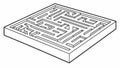 Complex Square Maze Puzzle Game Design Element, vector design Generative AI Royalty Free Stock Photo
