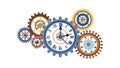 Complex Steampunk Clockwork Gears and Mechanical Elements, vector design Generative AI Royalty Free Stock Photo