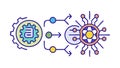 Complex System Process Automation Icon: Network, Gear, Efficiency vector design Generative AI Royalty Free Stock Photo