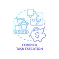 Complex task execution blue gradient concept icon