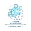 Complex task execution turquoise concept icon