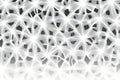 A complex tessellation pattern with intricate symmetry, precise angles, and a soft monochrome