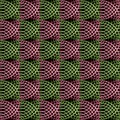 The complex three-dimensional pattern of circles and spirals.