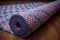 complex tile pattern on a yoga mat