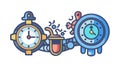 Complex Timepiece Gears Icon - Precision Engineering Timing, vector design Generative AI Royalty Free Stock Photo