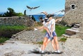 Complex motion of an golf player. Golf. Royalty Free Stock Photo