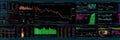 Complex Trading Dashboard Displaying Real-Time Market Data, Financial Charts, and Analytics for Active Traders and Royalty Free Stock Photo