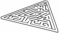 Complex Triangular Maze for Problem Solving and Challenge, vector design Generative AI Royalty Free Stock Photo