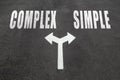 Complex vs simple choice concept Royalty Free Stock Photo