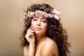 Complexion. Classy Young Woman with Curly Hairdo - Royalty Free Stock Photo