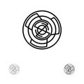 Complexity, Business, Challenge, Concept, Labyrinth, Logic, Maze Bold and thin black line icon set