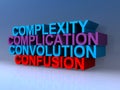 Complexity complication convolution confusion on blue