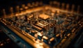 Complexity of computer parts illuminated in futuristic digitally generated image generated by AI Royalty Free Stock Photo