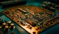 Complexity of computer parts: Resistor, capacitor, transistor, and CPU generated by AI Royalty Free Stock Photo