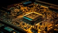 Complexity of the electronics industry shown in close up circuit board generated by AI Royalty Free Stock Photo