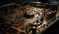 Complexity of the electronics industry shown in close up circuit board generated by AI Royalty Free Stock Photo