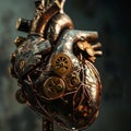 The complexity of emotions captured in a steampunk-inspired mechanical heart design