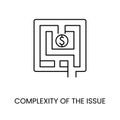 Complexity problem, labyrinth line icon vector for diabetes education materials