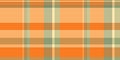 Complexity seamless background pattern, wedding tartan plaid texture. Event fabric check textile vector in orange and pastel Royalty Free Stock Photo