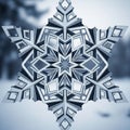 Complexity and symmetry found in natural snowflakes while amplifyi Royalty Free Stock Photo