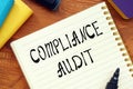 COMPLIANCE AUDIT question marks inscription on the piece of paper