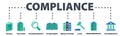 COMPLIANCE Concept with icons and signs