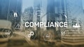 Compliance diagram with icons. Business concept on abstract background Royalty Free Stock Photo