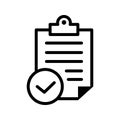 Compliance document vector icon. Approved process illustration symbol. regulation sign or logo.