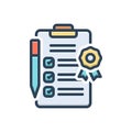 Color illustration icon for Compliance, adherence and regulation