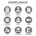 In compliance icon set that shows a company passed inspection