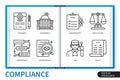 Compliance infographics linear elements set