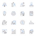 Compliance management line icons collection. Regulations, Governance, Risk, Compliance, Policies, Standards, Audits Royalty Free Stock Photo