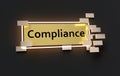 Compliance modern golden sign Royalty Free Stock Photo