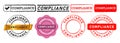 compliance rectangle circle stamp seal badge label sticker sign for compliant regulation