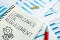 Compliance risk management is shown using the text Royalty Free Stock Photo