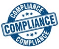 compliance stamp. compliance label. round grunge sign