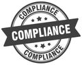 compliance stamp. compliance label on transparent background. round sign