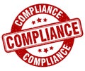 compliance stamp. compliance label. round grunge sign