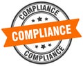 compliance stamp. compliance label on transparent background. round sign