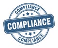 compliance stamp. compliance round grunge sign.