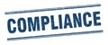 compliance stamp. compliance square grunge sign.