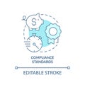 Compliance standards turquoise concept icon