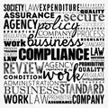 Compliance word cloud collage, business concept background Royalty Free Stock Photo