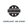 Compliant green ink stamp icon. Simple element illustration. Com