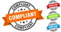 compliant stamp. round band sign set. label